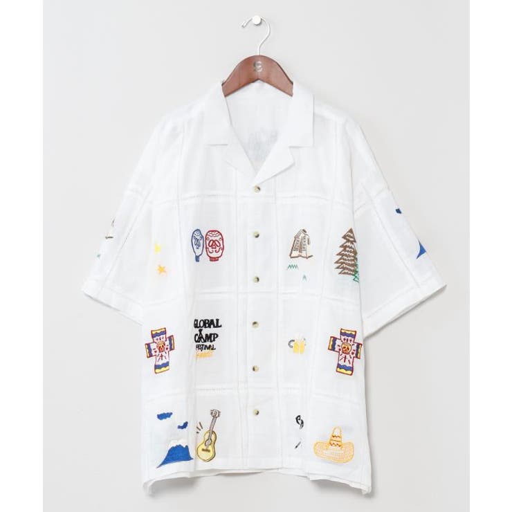 ホワイト | 【チャイハネ】ムーキャンメンズシャツ【Amina×grn×ogawaコラボ】 | アミナコレクション 