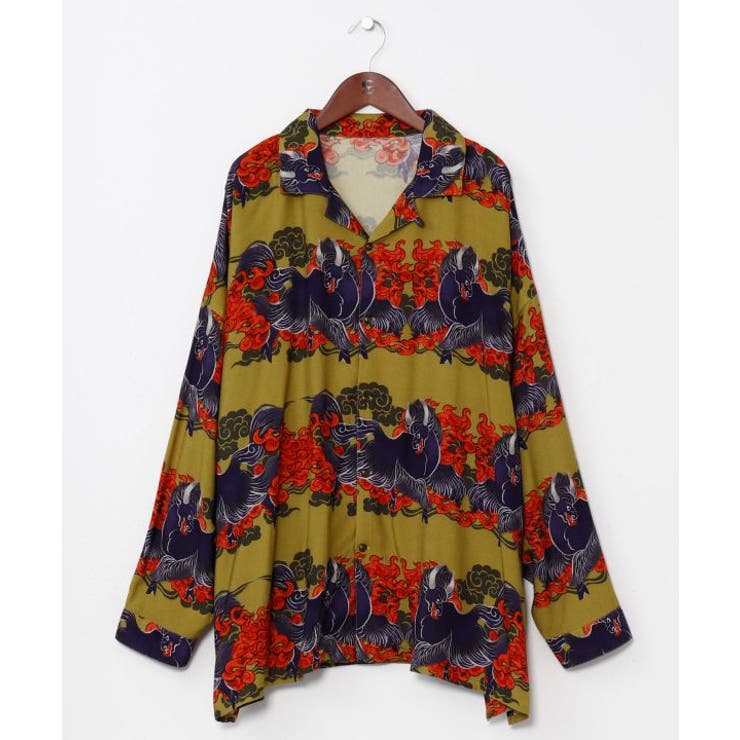 カーキ | 【チャイハネ】ボーダカメンズシャツ | アミナコレクション