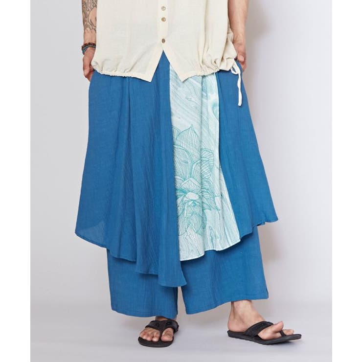 ブルー | 【チャイハネ】フロラン変形メンズパンツ | アミナコレクション 