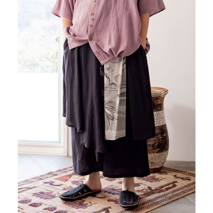 ブラック | 【チャイハネ】フロラン変形メンズパンツ | アミナコレクション 