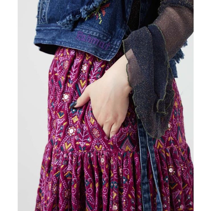 チャイハネ】ブライド刺繍ロングスカート[品番：ACNW0029506]｜アミナ