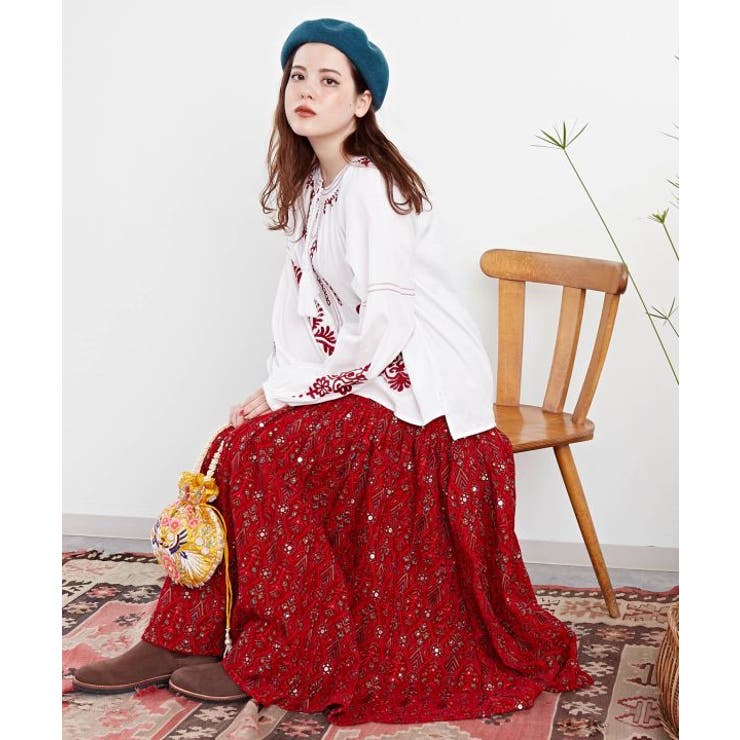 【チャイハネ】ブライド刺繍ロングスカート | アミナコレクション  | 詳細画像17 