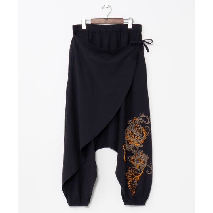 ブラック | 【チャイハネ】ロエナ変形メンズサルエルパンツ | アミナコレクション 