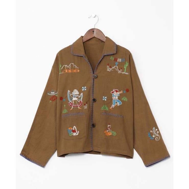 ブラウン | 【チャイハネ】ベラディア刺繍シャツ | アミナコレクション 