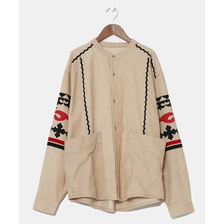 チャイハネ】ロギータ刺繍MEN'Sバンドカラーシャツ[品番：ACNW0027796