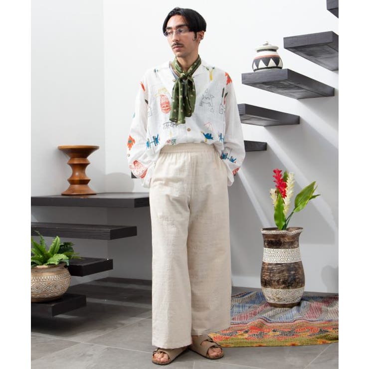 【チャイハネ】ラジャラン刺繍メンズシャツ | アミナコレクション | 詳細画像1 