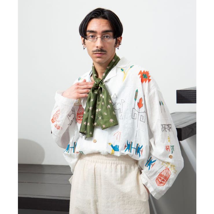 【チャイハネ】ラジャラン刺繍メンズシャツ | アミナコレクション | 詳細画像2 