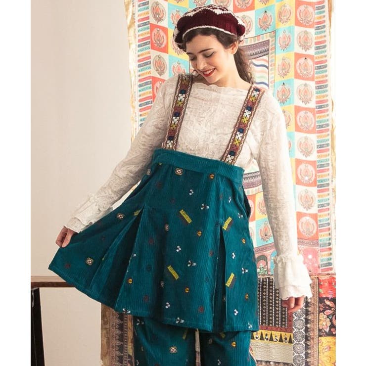 ターコイズブルー | 【チャイハネ】ジャーティショートジャンパースカート | アミナコレクション 