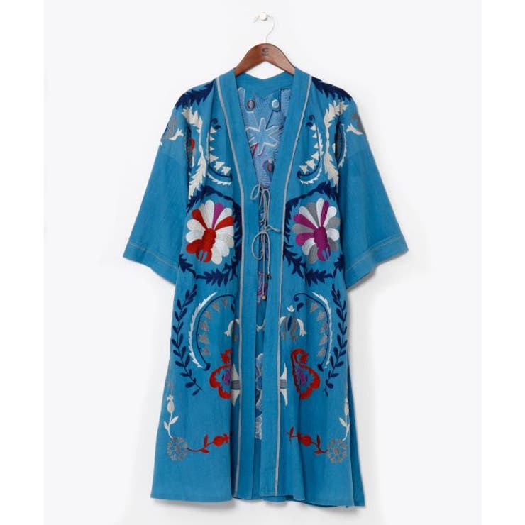 ブルー | 【チャイハネ】エルジャン刺繍カーディガン | アミナコレクション 