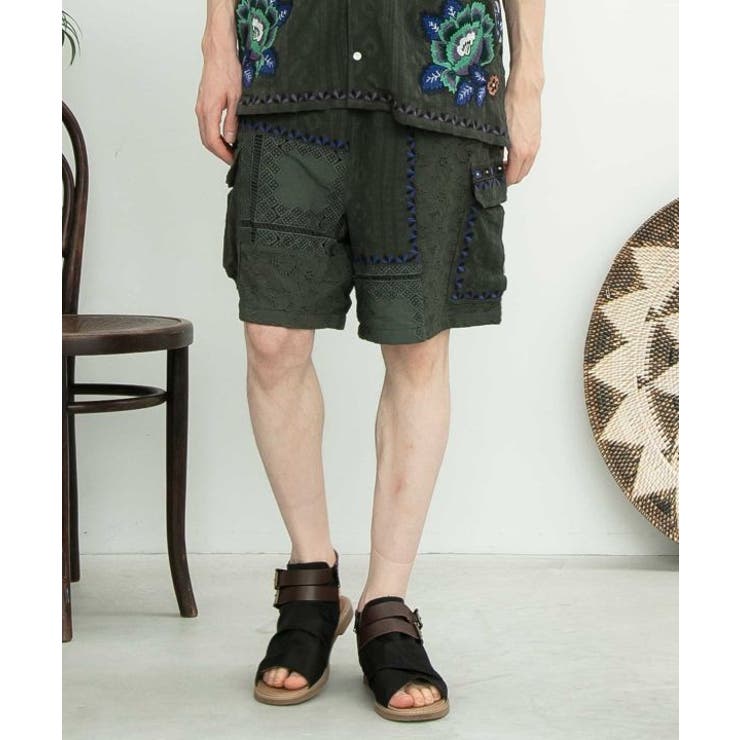 カーキ | 【チャイハネ】ロザリナメンズハーフパンツ | アミナコレクション 