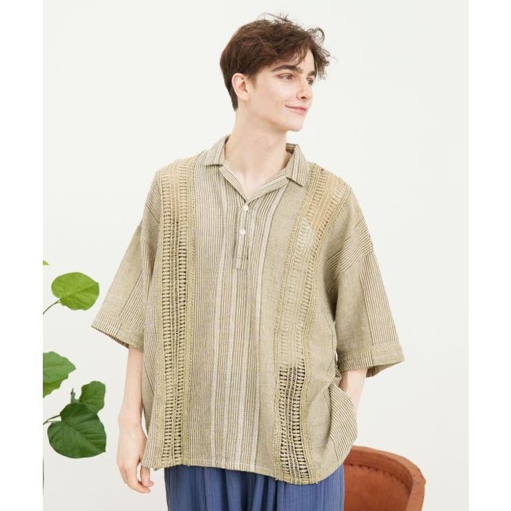 【チャイハネ】ナナミィメンズプルオーバーシャツ | アミナコレクション  | 詳細画像2 