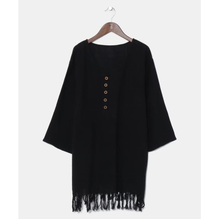 ブラック | 【チャイハネ】フリラジメンズＴＯＰ | アミナコレクション
