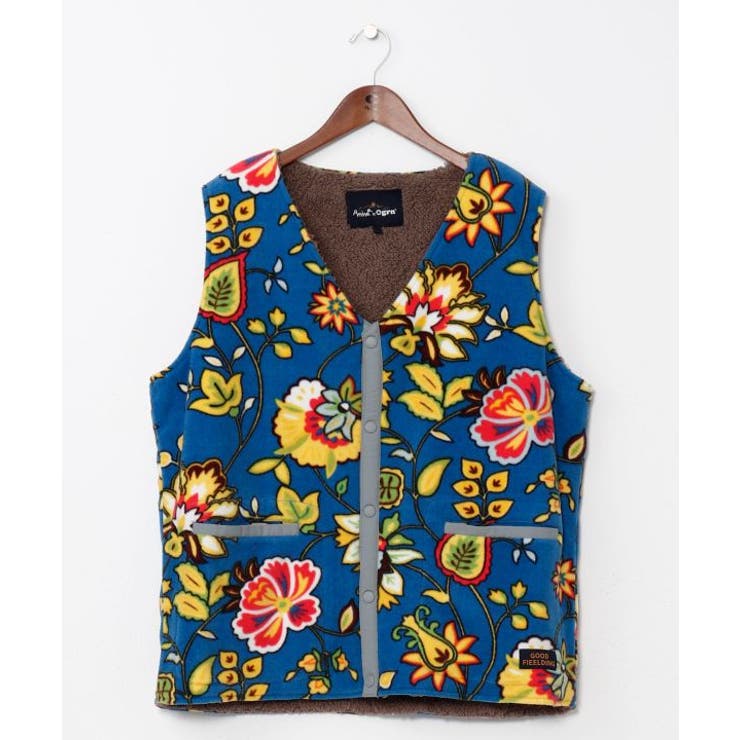 ブルー | 【チャイハネ】Amina×grn パタフリメンズベスト | アミナコレクション