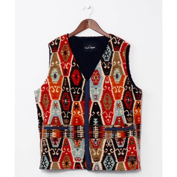 ベージュ | 【チャイハネ】Amina×grn パタフリメンズベスト | アミナコレクション