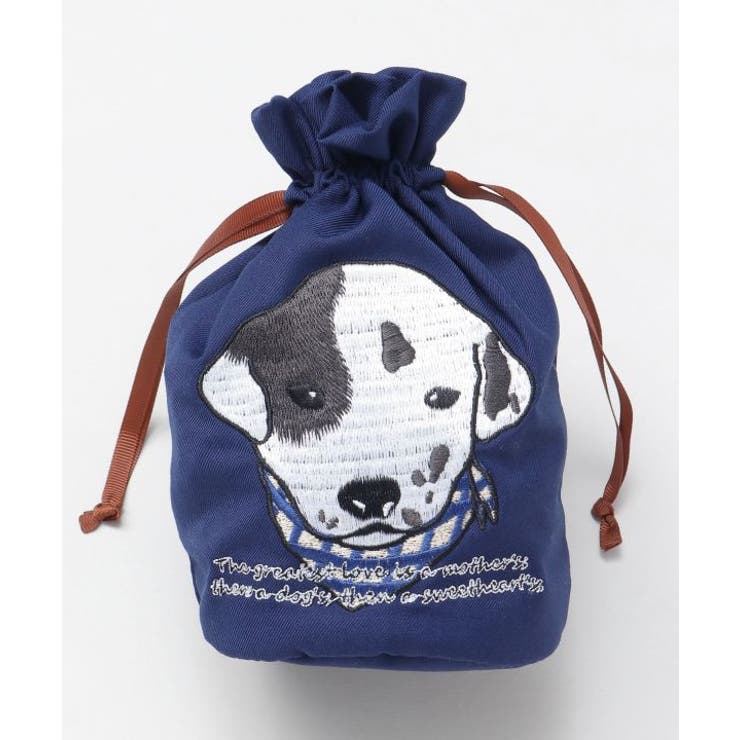 ネイビー | 【欧州航路】ドッグ巾着ポーチ | アミナコレクション 
