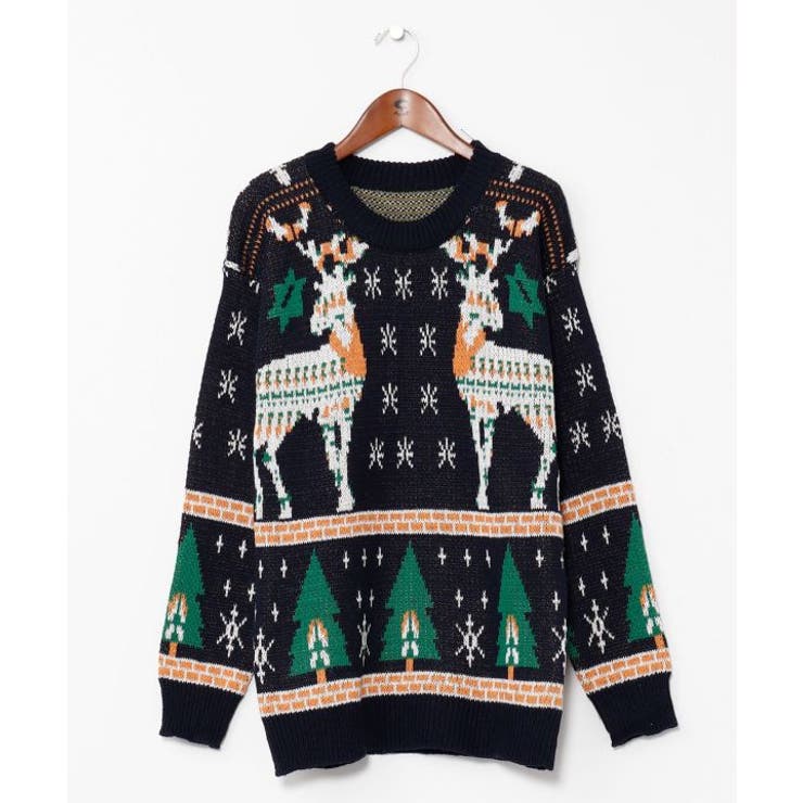 ネイビー系 | 【欧州航路】レインディアニットプルオーバー | アミナコレクション 