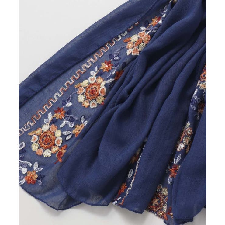 【欧州航路】フィーカ花刺繍ストール | アミナコレクション  | 詳細画像2 