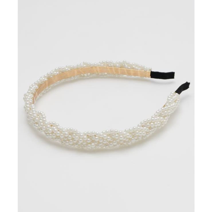 オフホワイト | 【欧州航路】ワイドアミパールカチューシャ | アミナコレクション 