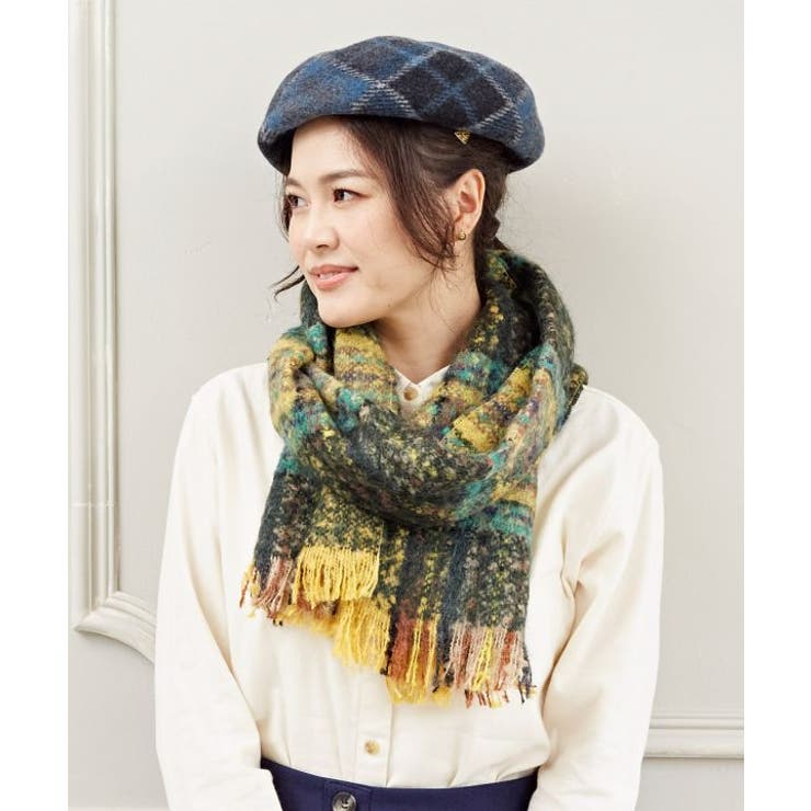 【欧州航路】【Fromフランス】オンブレチェックマフラー | アミナコレクション  | 詳細画像1 