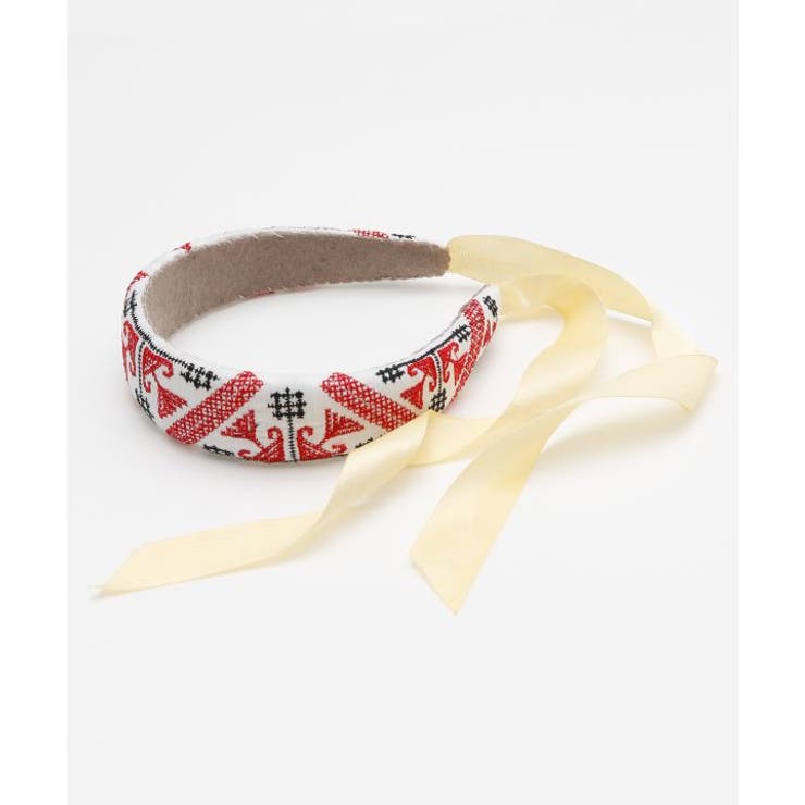 ホワイト | 【欧州航路】ロマニアリボンカチューシャ | アミナコレクション 