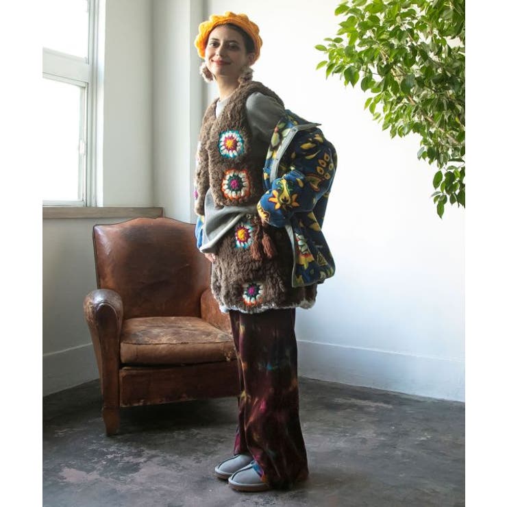 【チャイハネ】ベロアタイダイベルボトムパンツ | アミナコレクション  | 詳細画像2 