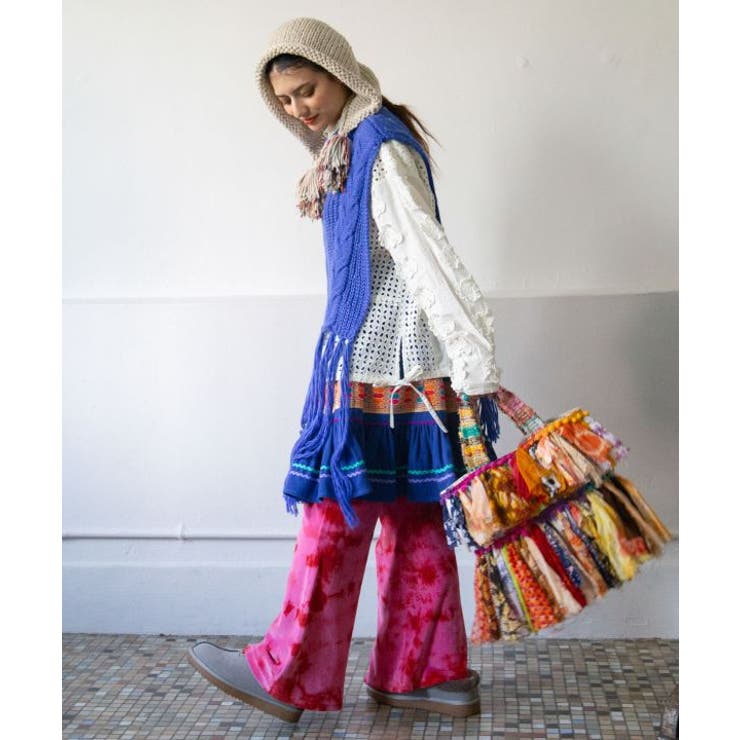 【チャイハネ】ベロアタイダイベルボトムパンツ | アミナコレクション  | 詳細画像5 