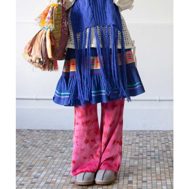 【チャイハネ】ベロアタイダイベルボトムパンツ | アミナコレクション  | 詳細画像6 