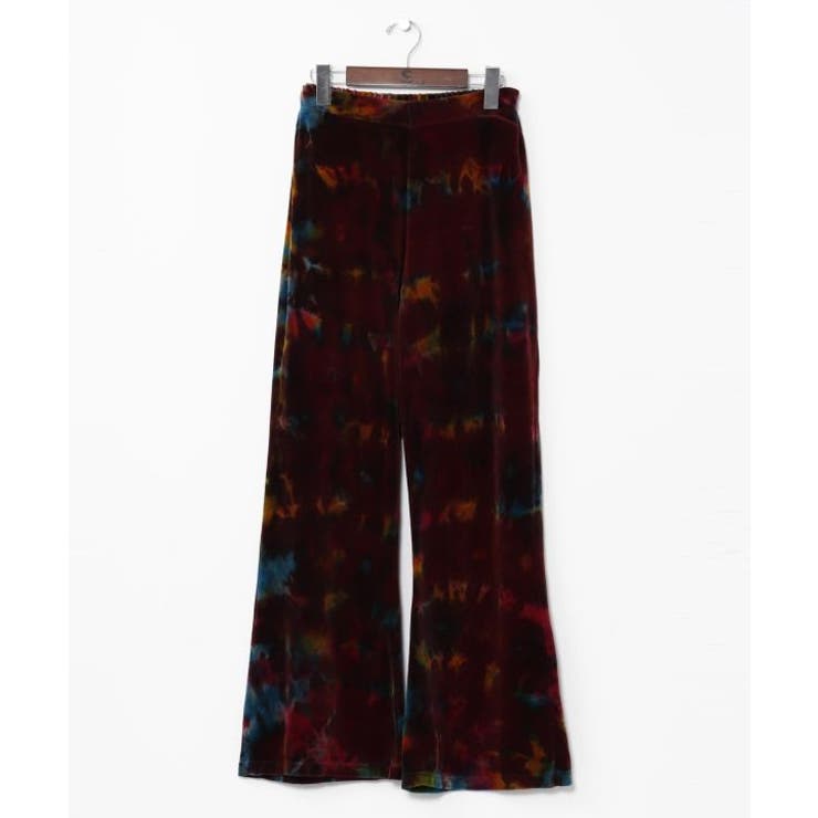 ブラウン | 【チャイハネ】ベロアタイダイベルボトムパンツ | アミナコレクション 