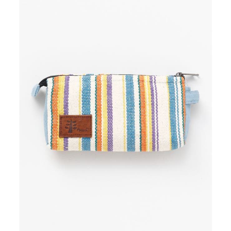 ホワイト×ブルー | 【チャイハネ】ネパールペンポーチ | アミナコレクション 