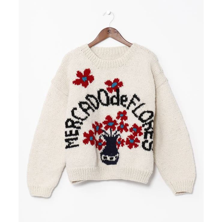 ホワイト | 【チャイハネ】メルデフ手編みニットプルオーバー | アミナコレクション 