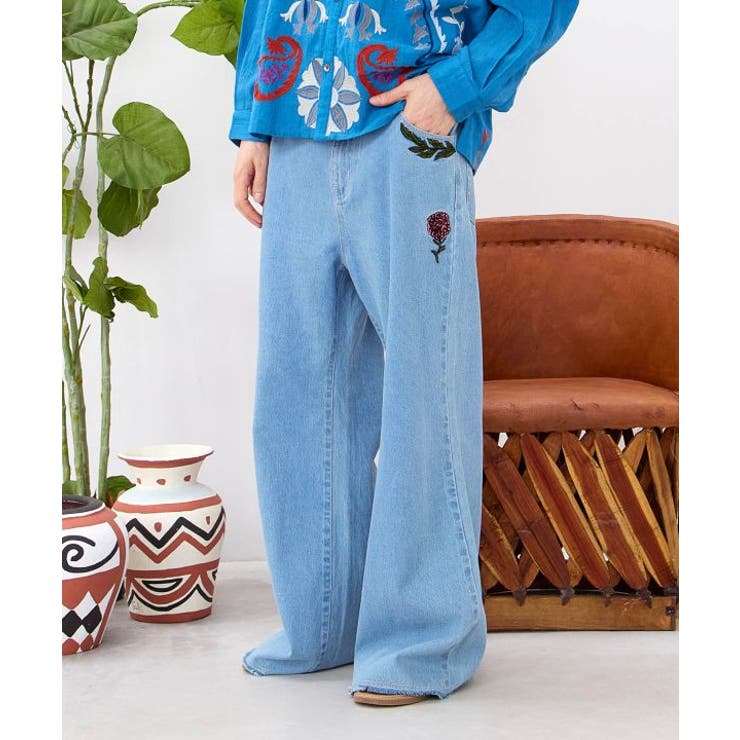 ブルー | 【チャイハネ】レンテナメンズデニムパンツ | アミナコレクション 