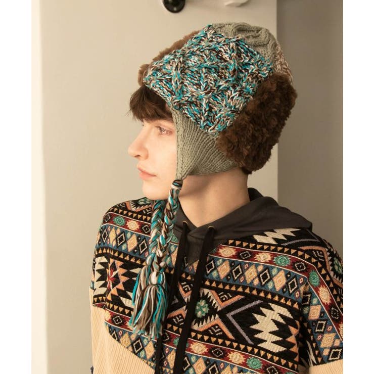 【チャイハネ】パチシェ耳付きニットキャップ | アミナコレクション  | 詳細画像1 