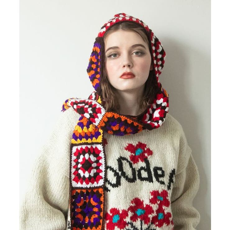 パープル | 【チャイハネ】クロシラフード付きマフラー | アミナコレクション 