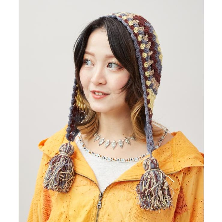 【チャイハネ】シュマル手編み耳付きキャップ | アミナコレクション  | 詳細画像2 