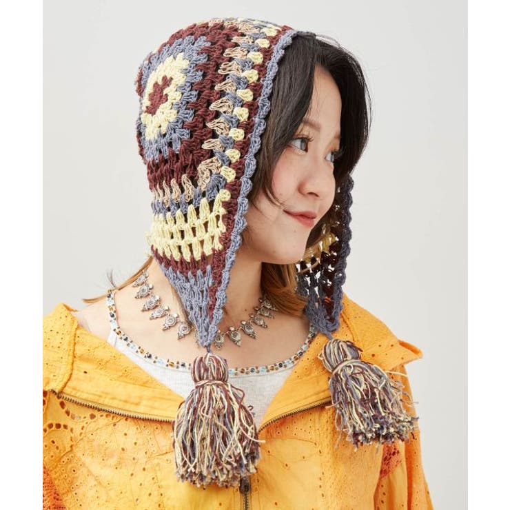 グレー | 【チャイハネ】シュマル手編み耳付きキャップ | アミナコレクション 