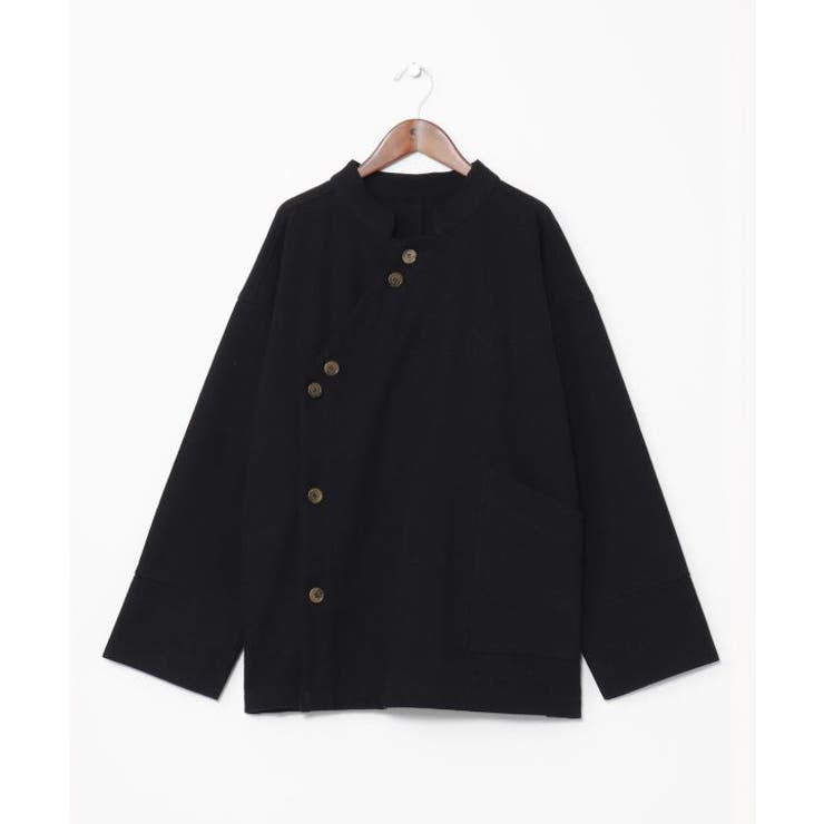 ブラック | 【チャイハネ】ネオコサックバンドカラー変形メンズシャツ | アミナコレクション