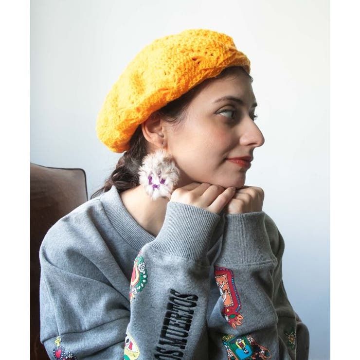 【チャイハネ】フリラニットベレー帽 | アミナコレクション  | 詳細画像2 