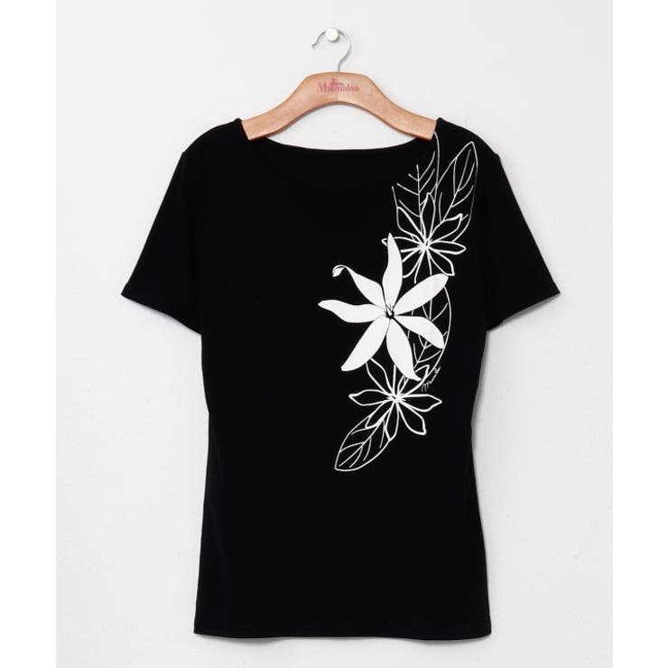 ブラック | 【マウナロア】ティアレリーフTシャツ | アミナコレクション 