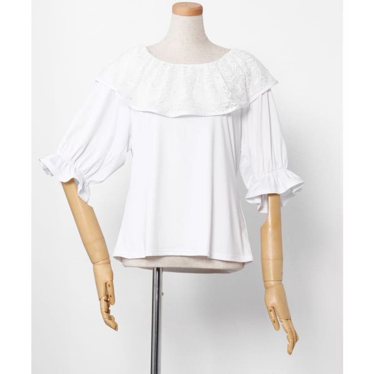 【マウナロア】レースフリルパフ袖トップス | アミナコレクション  | 詳細画像3 