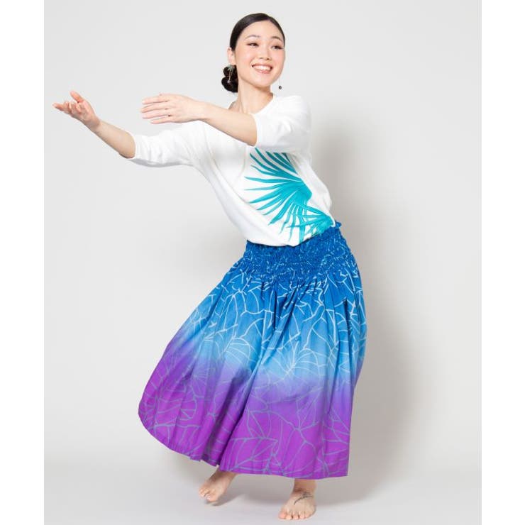 【マウナロア】パームリーフＴシャツ(7分袖) | アミナコレクション  | 詳細画像1 