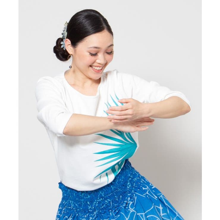 【マウナロア】パームリーフＴシャツ(7分袖) | アミナコレクション  | 詳細画像2 