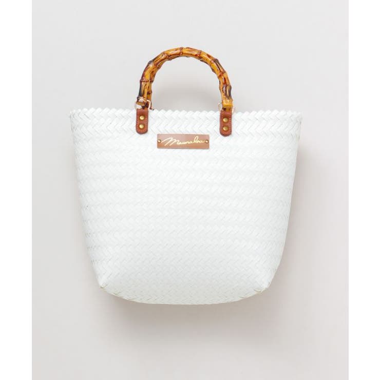 ホワイト | 【マウナロア】ハンドルかごバッグM | アミナコレクション 