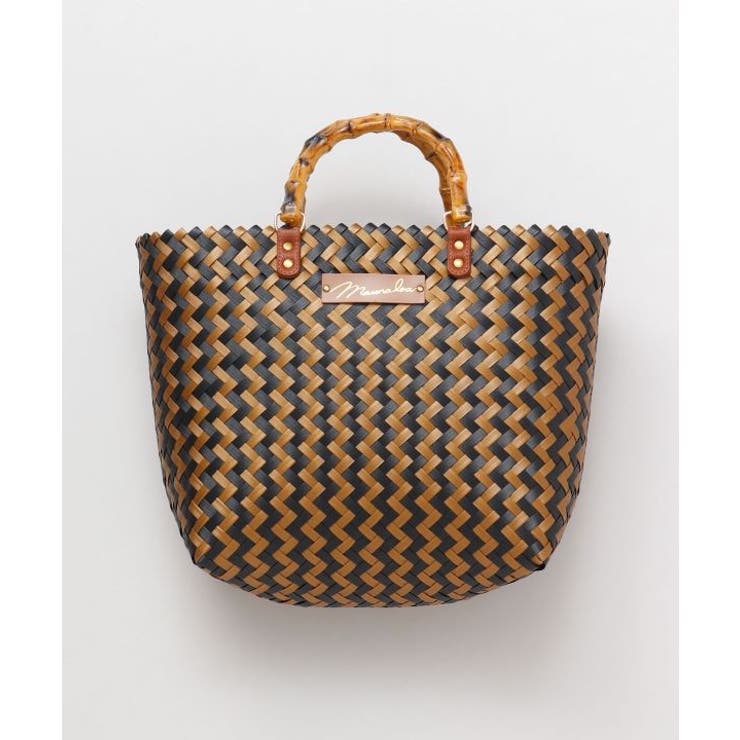 ブラックミックス | 【マウナロア】ハンドルかごバッグM | アミナコレクション 