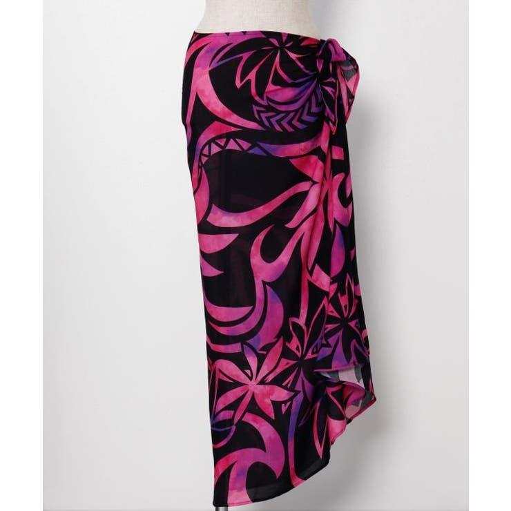 ブラック | 【マウナロア】ティアレトライバルパレオスカート | アミナコレクション 