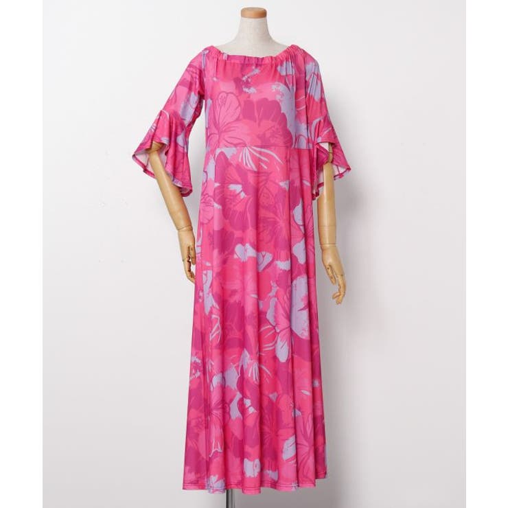 フューシャピンク | 【マウナロア】プアアロアロベルスリーブドレス | アミナコレクション 
