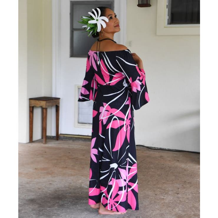 【マウナロア】Ocean Blue Bird ティアレトアスリーブドレス | アミナコレクション  | 詳細画像2 