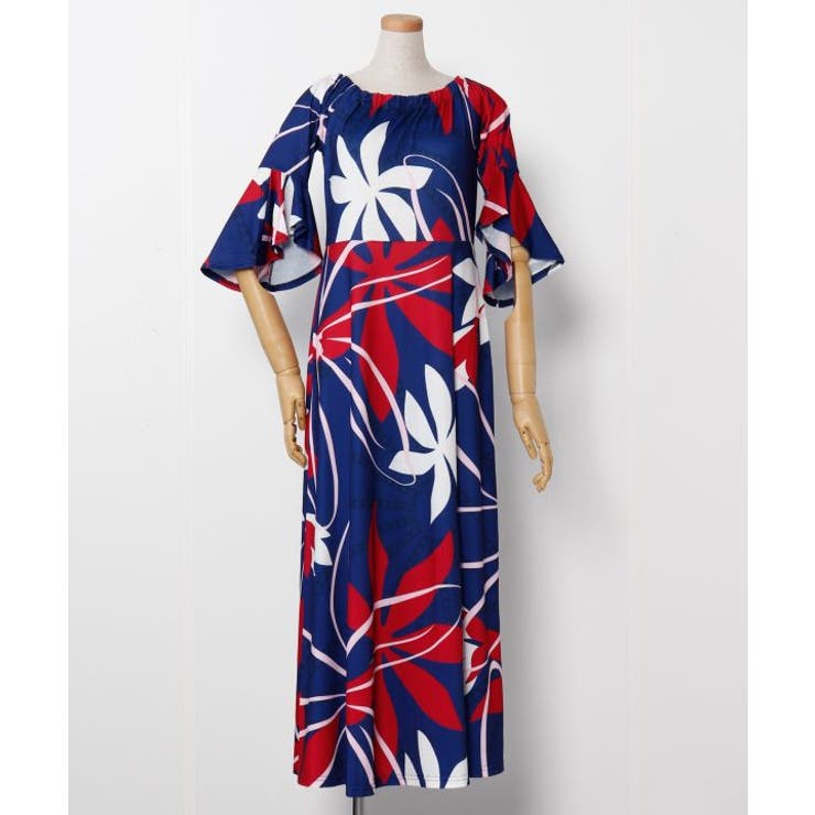 【マウナロア】Ocean Blue Bird ティアレトアスリーブドレス | アミナコレクション  | 詳細画像5 