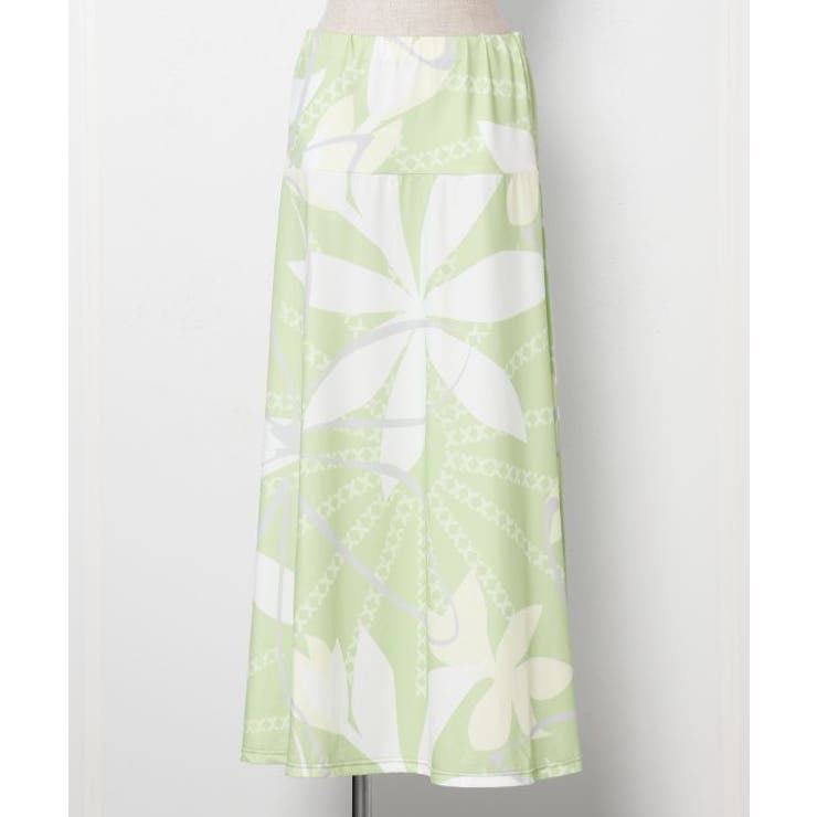 モスグリーン | 【マウナロア】Ocean Blue Bird ティアレトアマキシスカート | アミナコレクション 