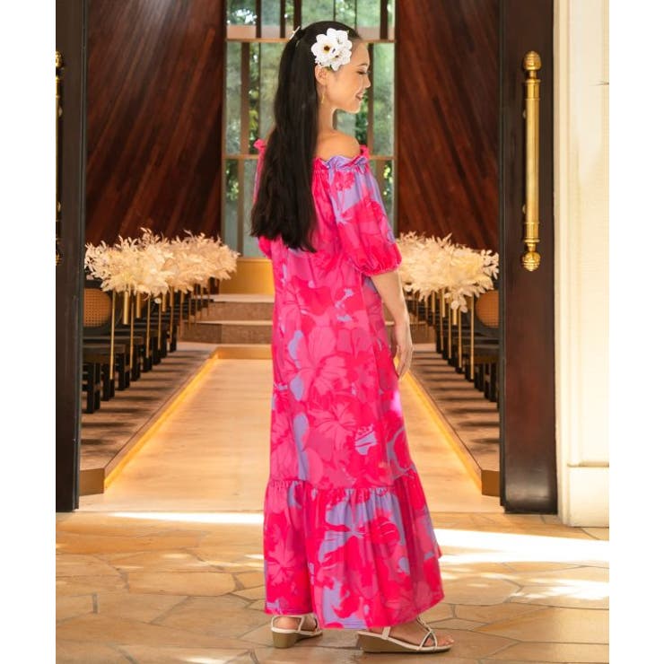 【マウナロア】Ocean Blue Bird プアアロアロVスリーブドレス | アミナコレクション  | 詳細画像12 