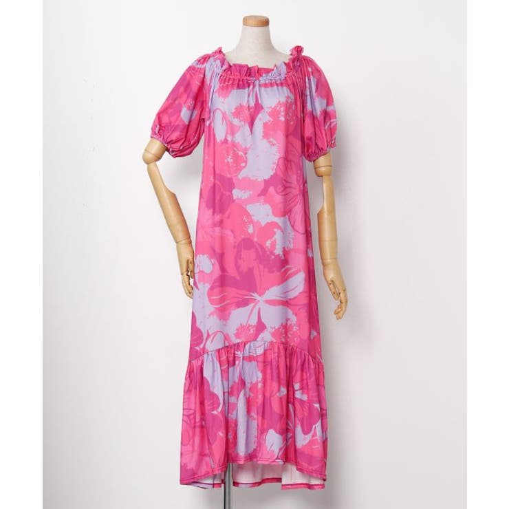 【マウナロア】Ocean Blue Bird プアアロアロVスリーブドレス | アミナコレクション  | 詳細画像4 